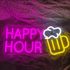 HAPPY HOUR – Бирена халба – светеща реклама от LED неон (5 V USB)