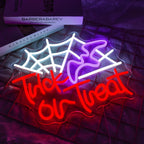 Trick or Treat – Paučina i vještičji šešir – LED neonski natpis (5 V USB)