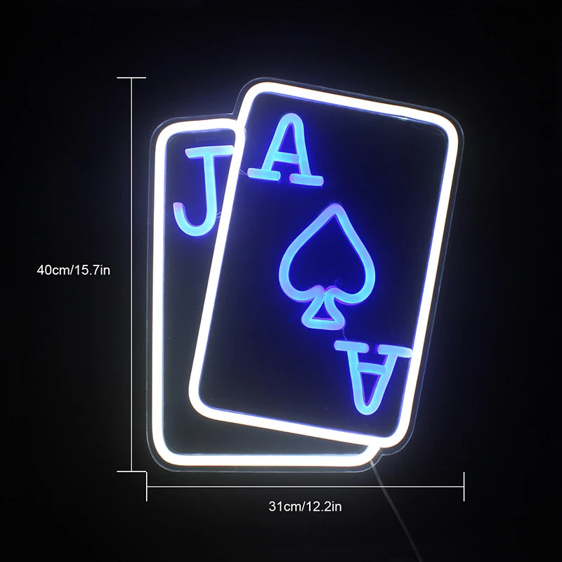 Poker 5V Mini USB LED Neon Sign - Budget Friendly