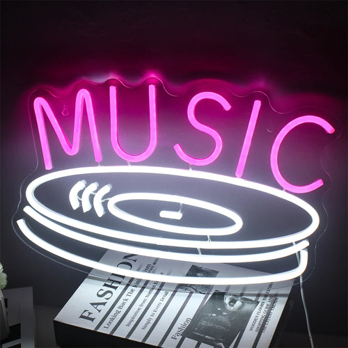 MUSIC – Vinilinė plokštelė – LED neoninė iškaba (5 V USB)
