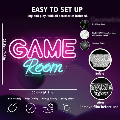 Game Room 5V Mini USB LED Neon Sign - Budget Friendly