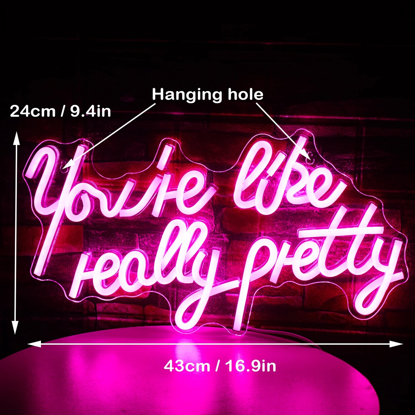 You're Like Really Pretty 5V Mini USB  LED Neon Sign - Budget Friendly