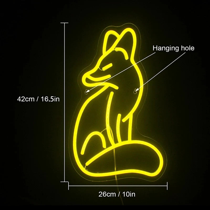 Renard – néon mural LED (5 V USB)