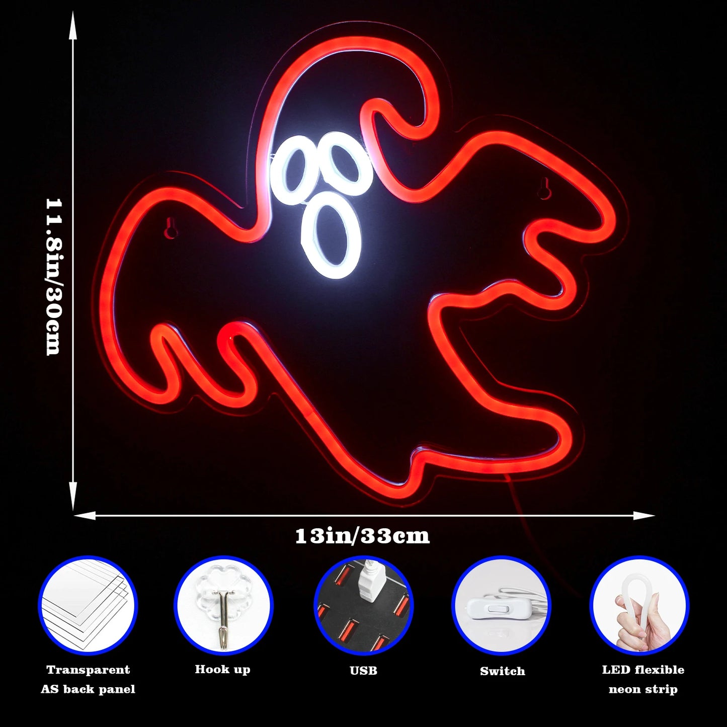 Halloween 5V Mini USB  LED Neon Sign - Budget-Friendly