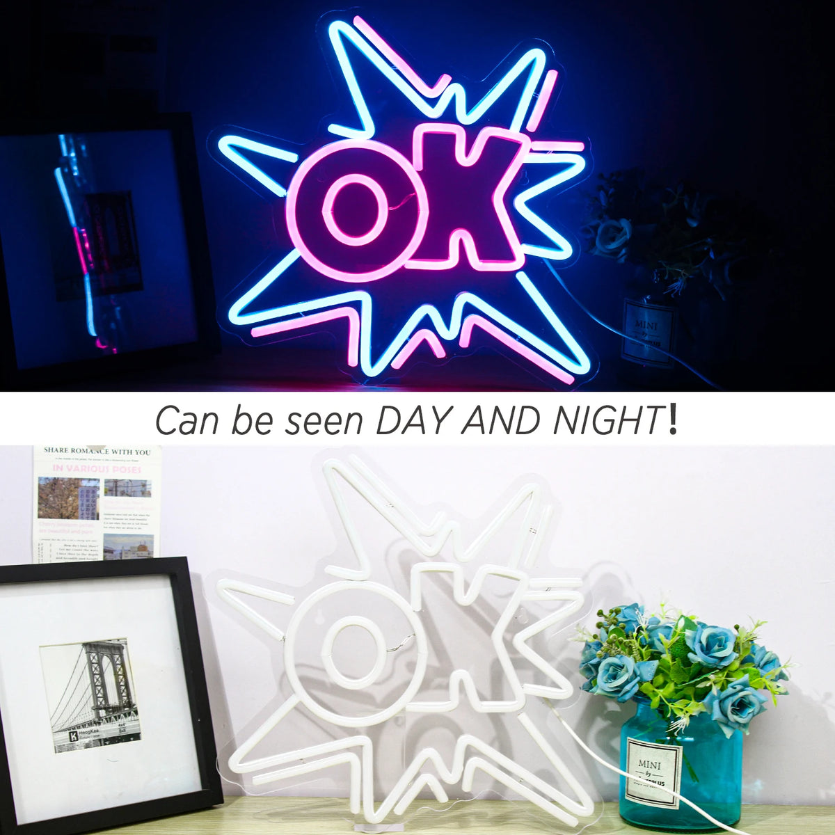 OK – Комиксов взрив – LED неонова табела (5 V USB)