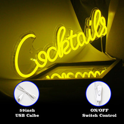 Cocktail 5V Mini USB LED Neon Sign - Budget Friendly