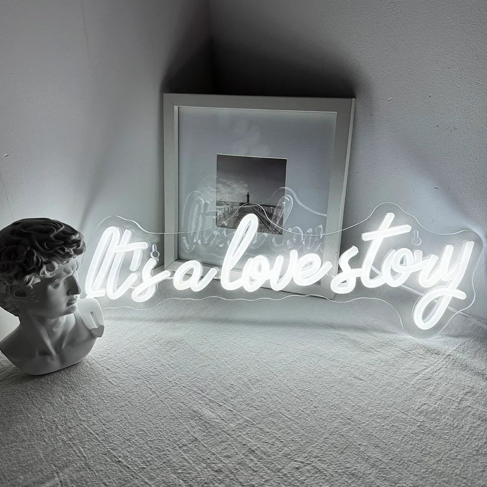 It's a love story 5V Mini USB LED Neon Sign - Budget Friendly