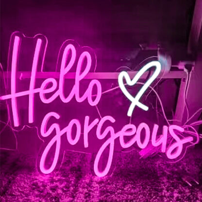 Hello Gorgeous 5V Mini USB LED Neon Sign - Budget Friendly