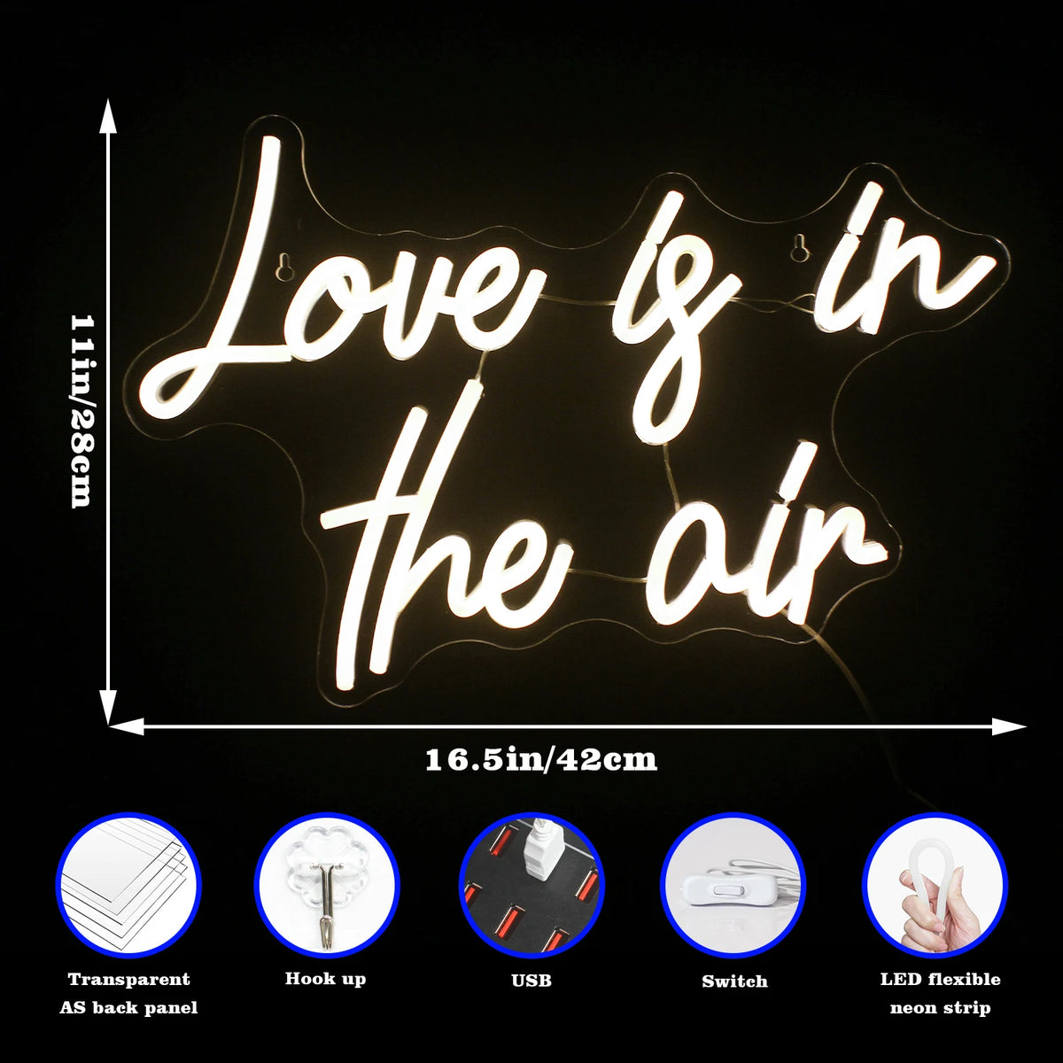 Love is in the air – néon LED (5 V USB)