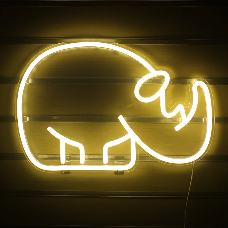 Rhino 5V Mini USB LED Neon Sign - Budget Friendly