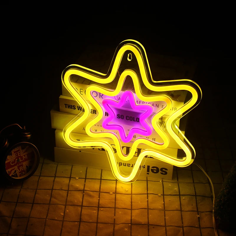 Hexagonális csillag 5V USB LED fényreklám - Költséghatékony