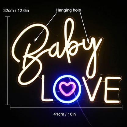 Baby Love 5V Mini USB LED Neon Sign - Budget Friendly