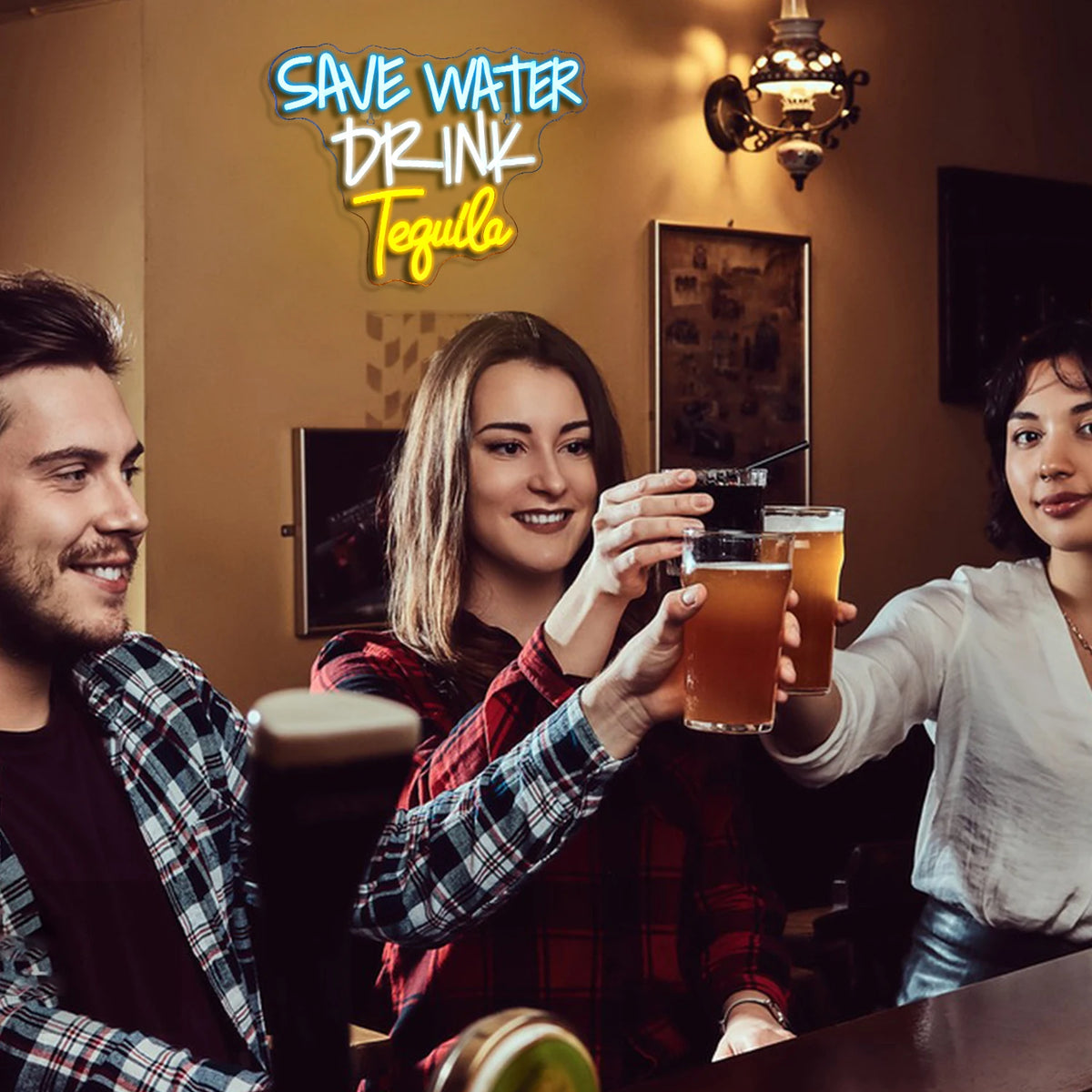 Save Water Drink Tequila – φωτεινή επιγραφή LED νέον (5 V USB)