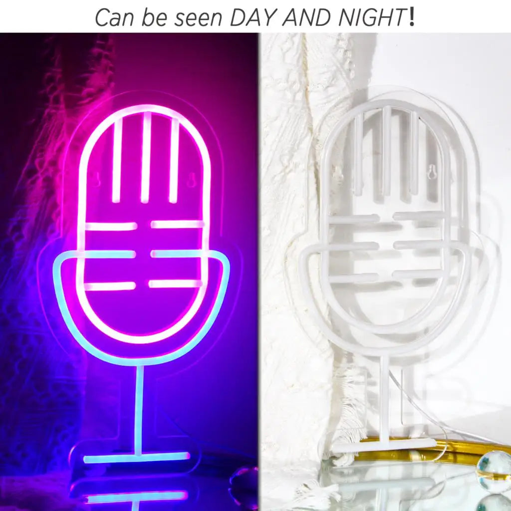 Microphone 5V Mini USB LED Neon Sign - Budget Friendly