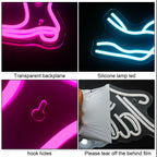 Bota vaquera rosa – neón LED (5 V USB)