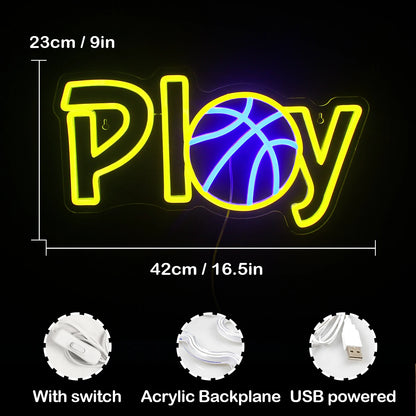 Basketball Play 5V Mini USB  LED Neon Sign - Budget Friendly