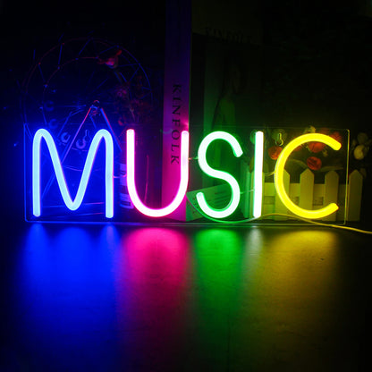 Music 5V Mini USB LED Neon Sign - Budget Friendly