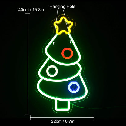 Christmas Tree 5V Mini USB LED Neon Sign - Budget Friendly