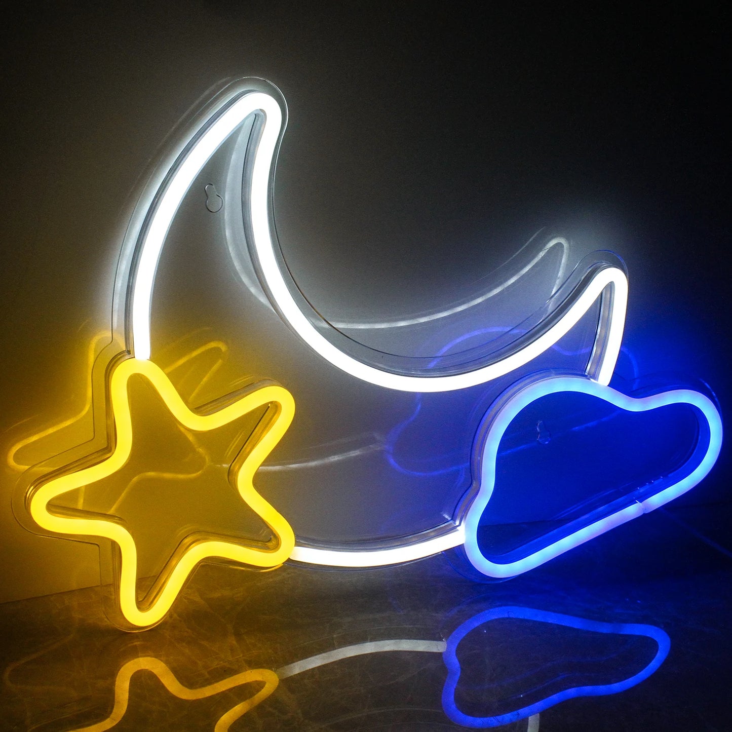 Moon Star 5V Mini USB LED Neon Sign - Budget Friendly