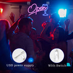 Open – Чаша за вино – светеща реклама от LED неон (5 V USB)