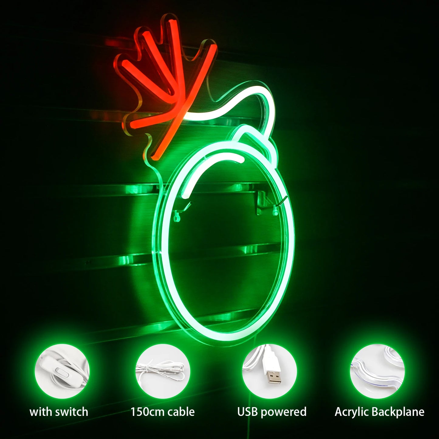 Green 5V Mini USB LED Neon Sign - Budget Friendly