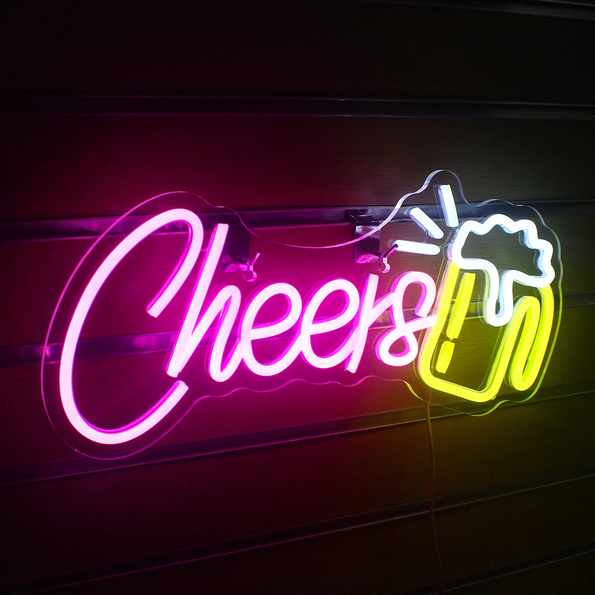 Cheers – Bierkrug – LED-Neonschild (5 V USB)