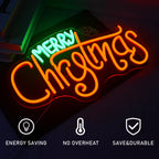 Merry Christmas – letrero de neón LED (5 V USB)