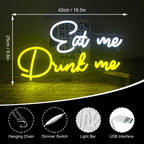Eat Me Drink Me – светеща реклама от LED неон (5 V USB)