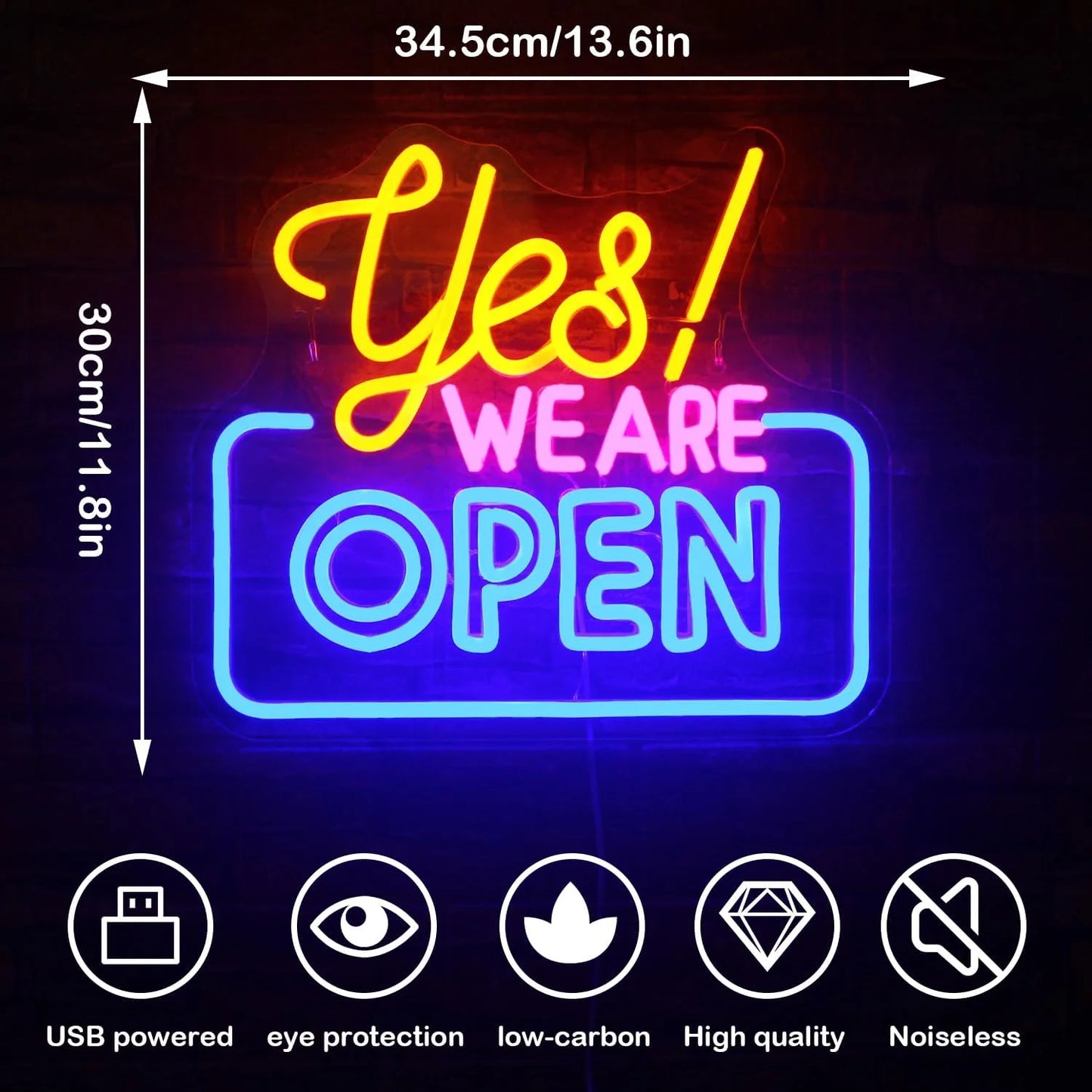 Open 5V Mini USB LED Neon Sign - Budget Friendly