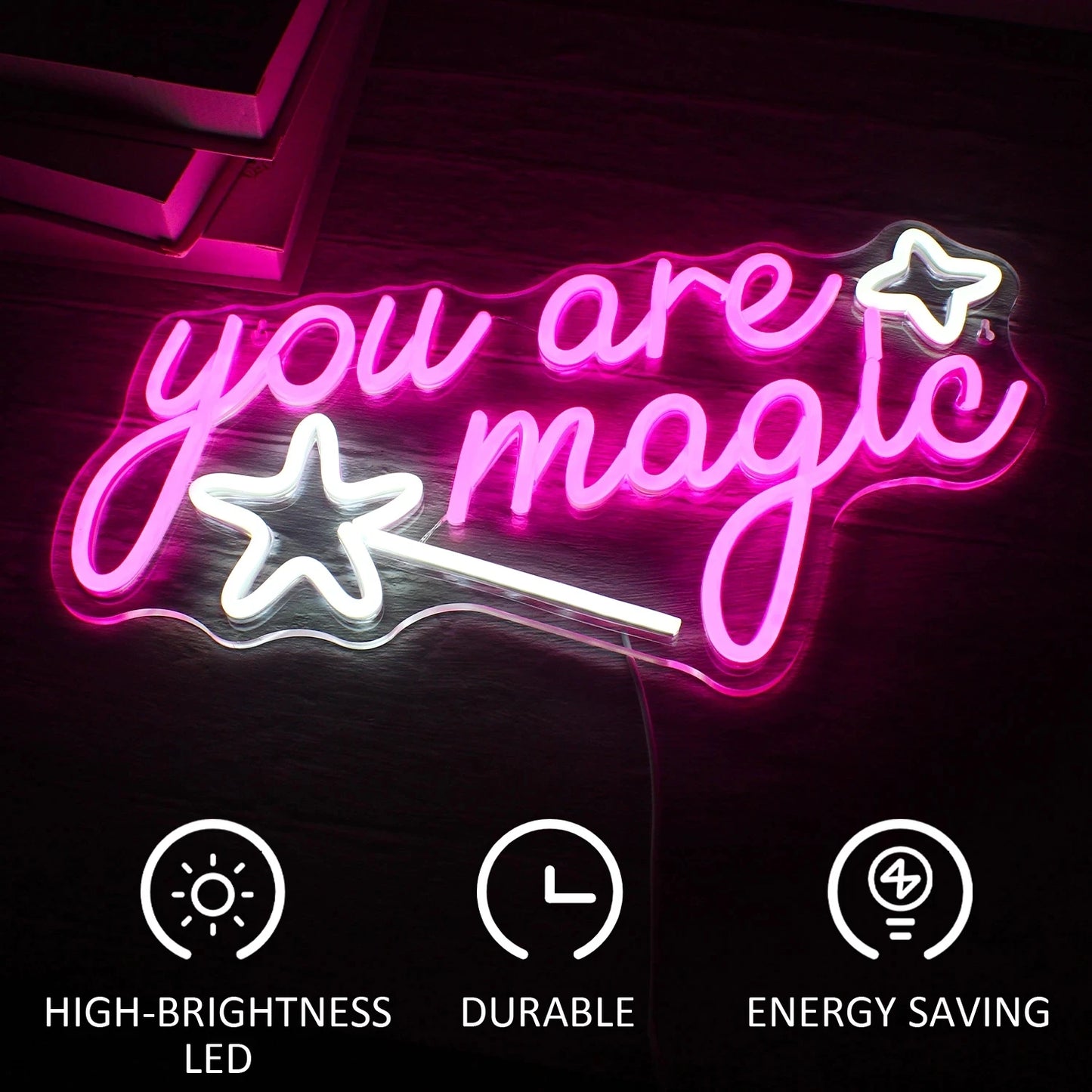 You Are Magic 5V Mini USB LED Neon Sign - Budget Friendly