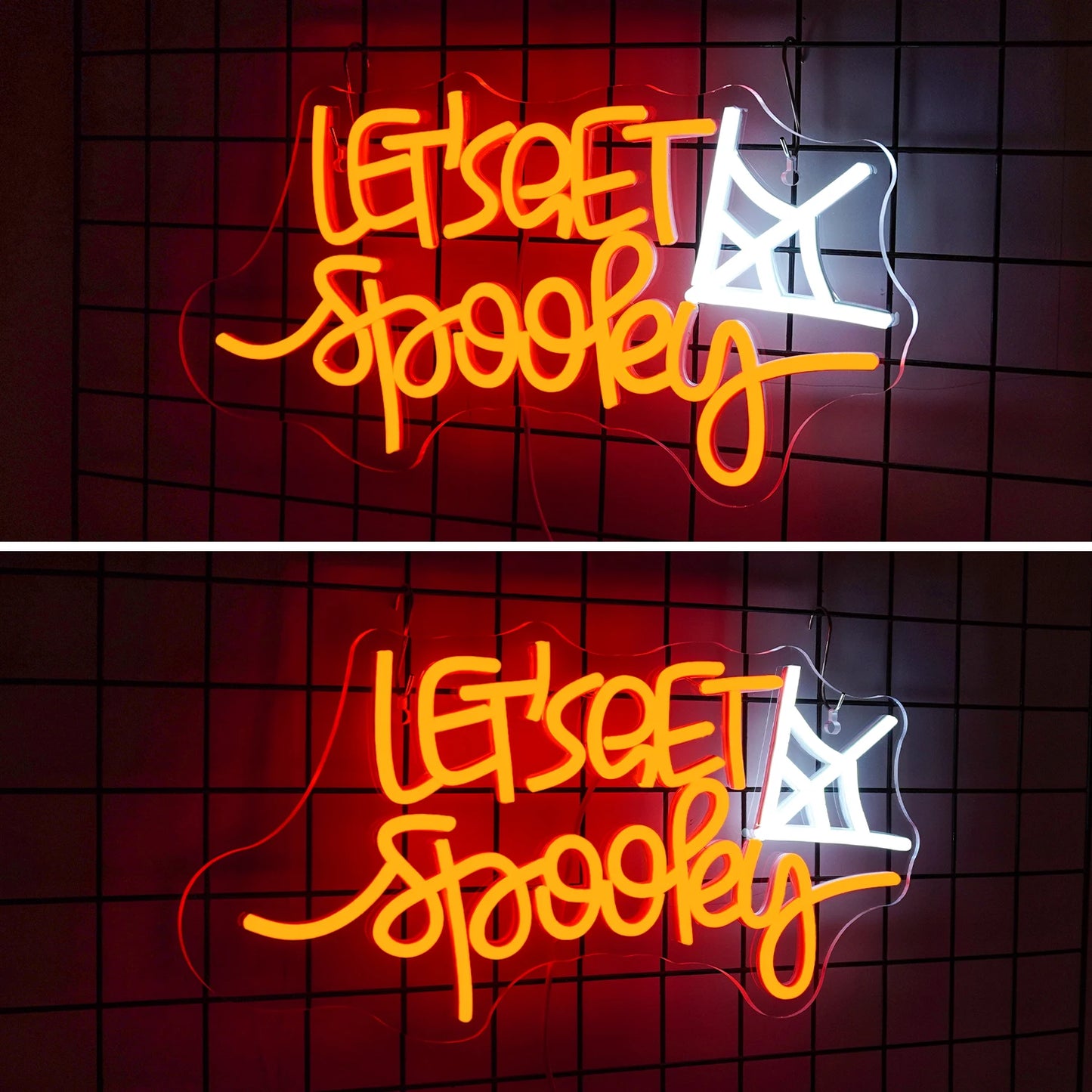 Let's Get Spooky 5V Mini USB LED Neon Sign - Budget Friendly