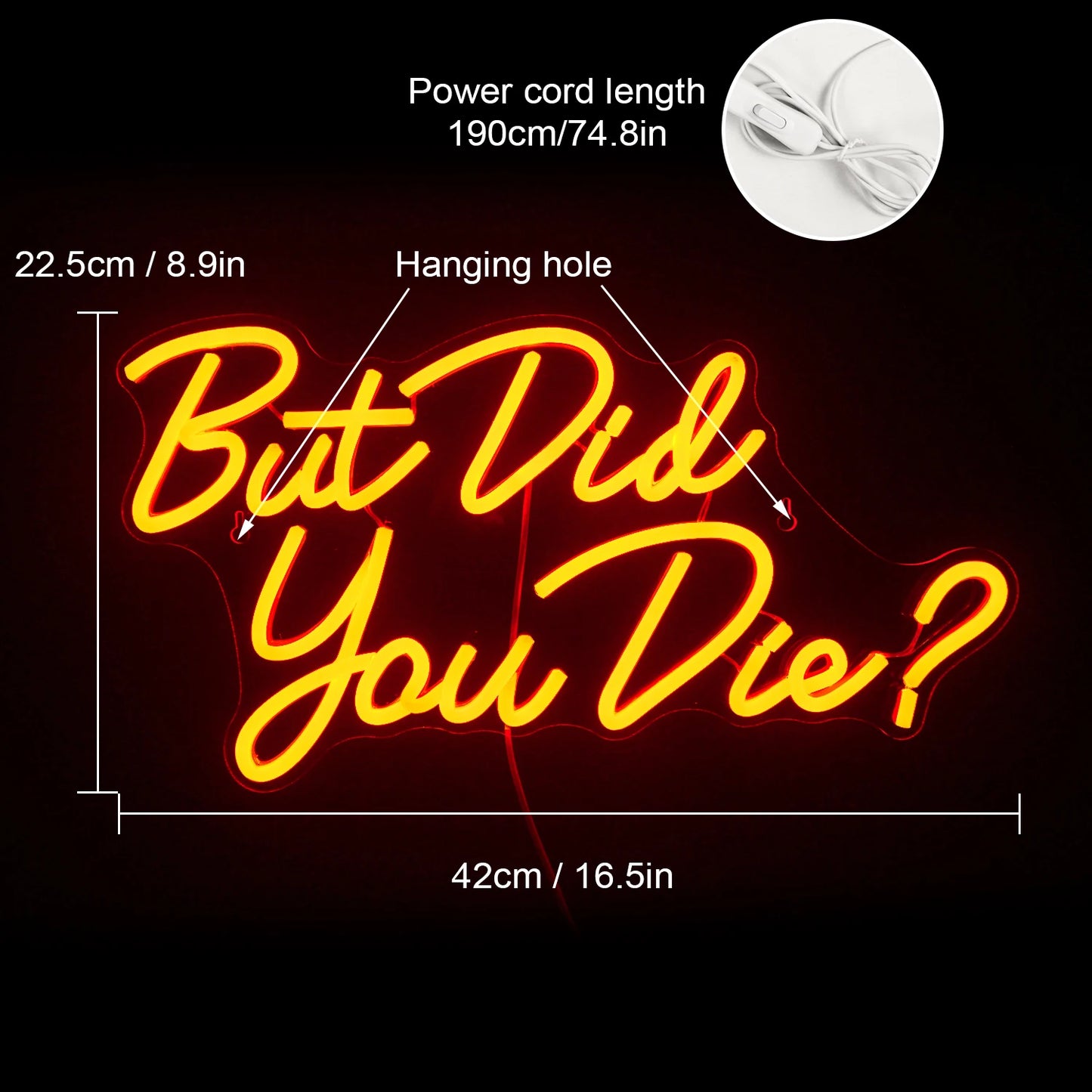 But did you die 5V Mini USB LED Neon Sign - Budget Friendly