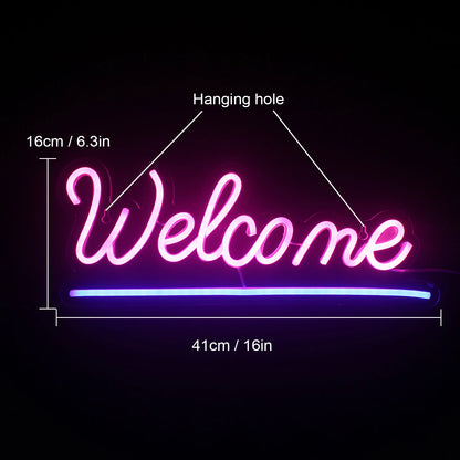 Semn Neon LED USB 5V "Welcome" - Economic