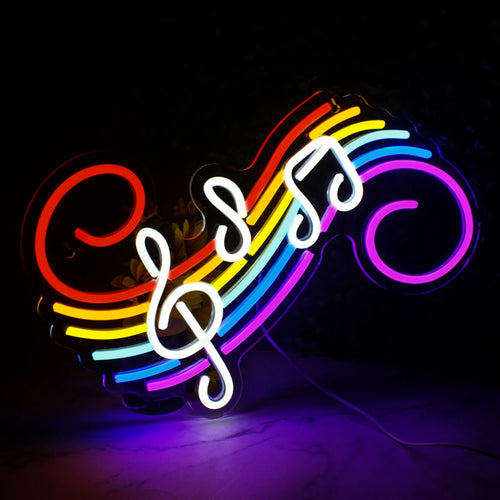 Színes hangjegyek – LED-neon dekoráció (5 V USB)
