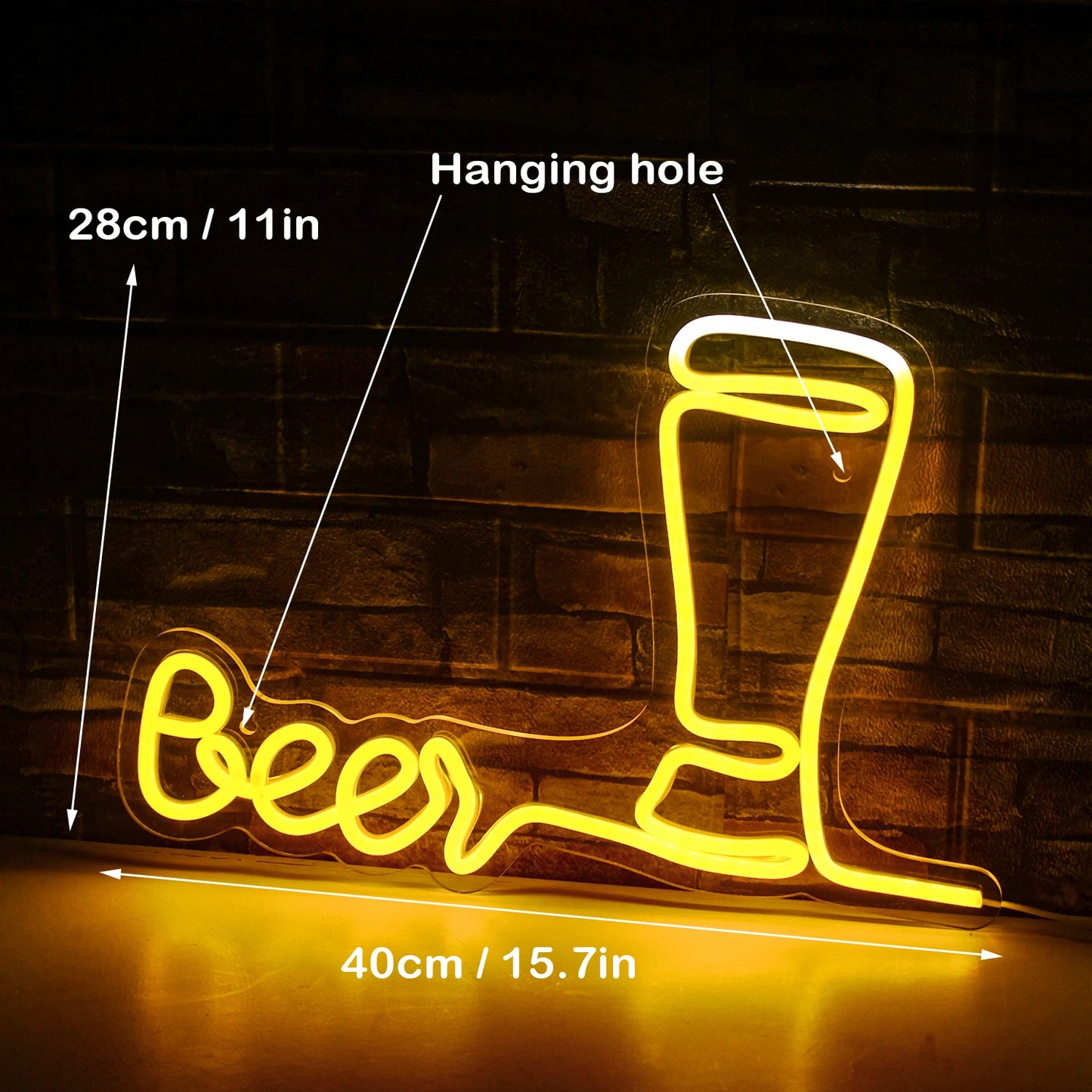 Beer 5V Mini USB LED Neon Sign - Budget Friendly