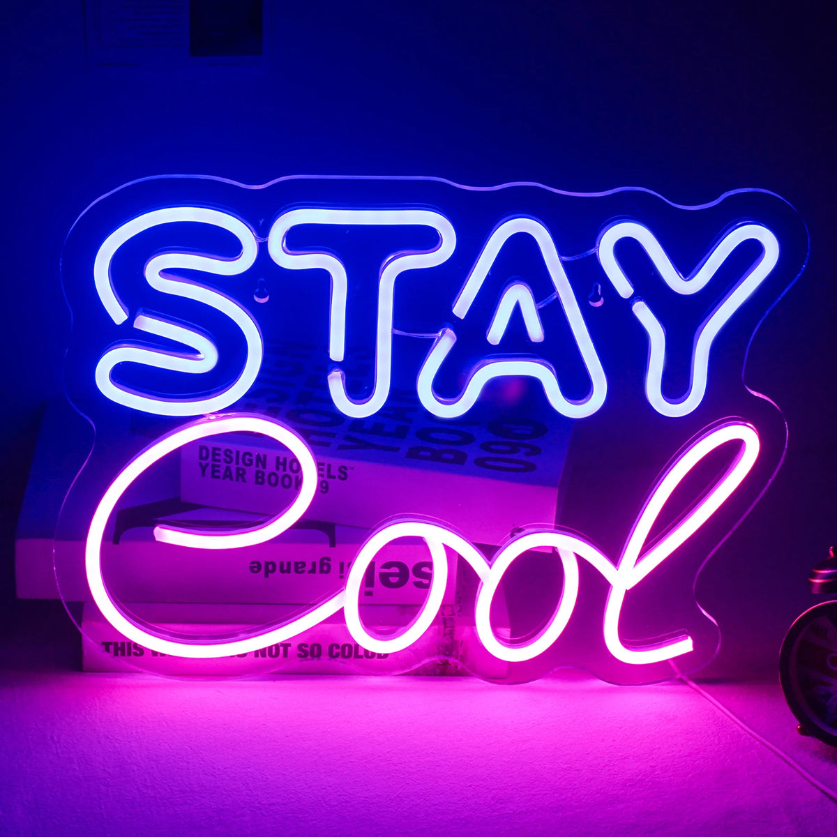 Blue Cool Sign Stay Cool LED Neon Sign: Affordable Custom Designs for Home – The Art Neon