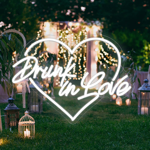 Drunk in Love – Περίγραμμα καρδιάς – επιγραφή LED νέον (5 V USB)