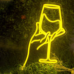 Pahar de vin roșu – reclamă luminoasă neon LED (5 V USB)