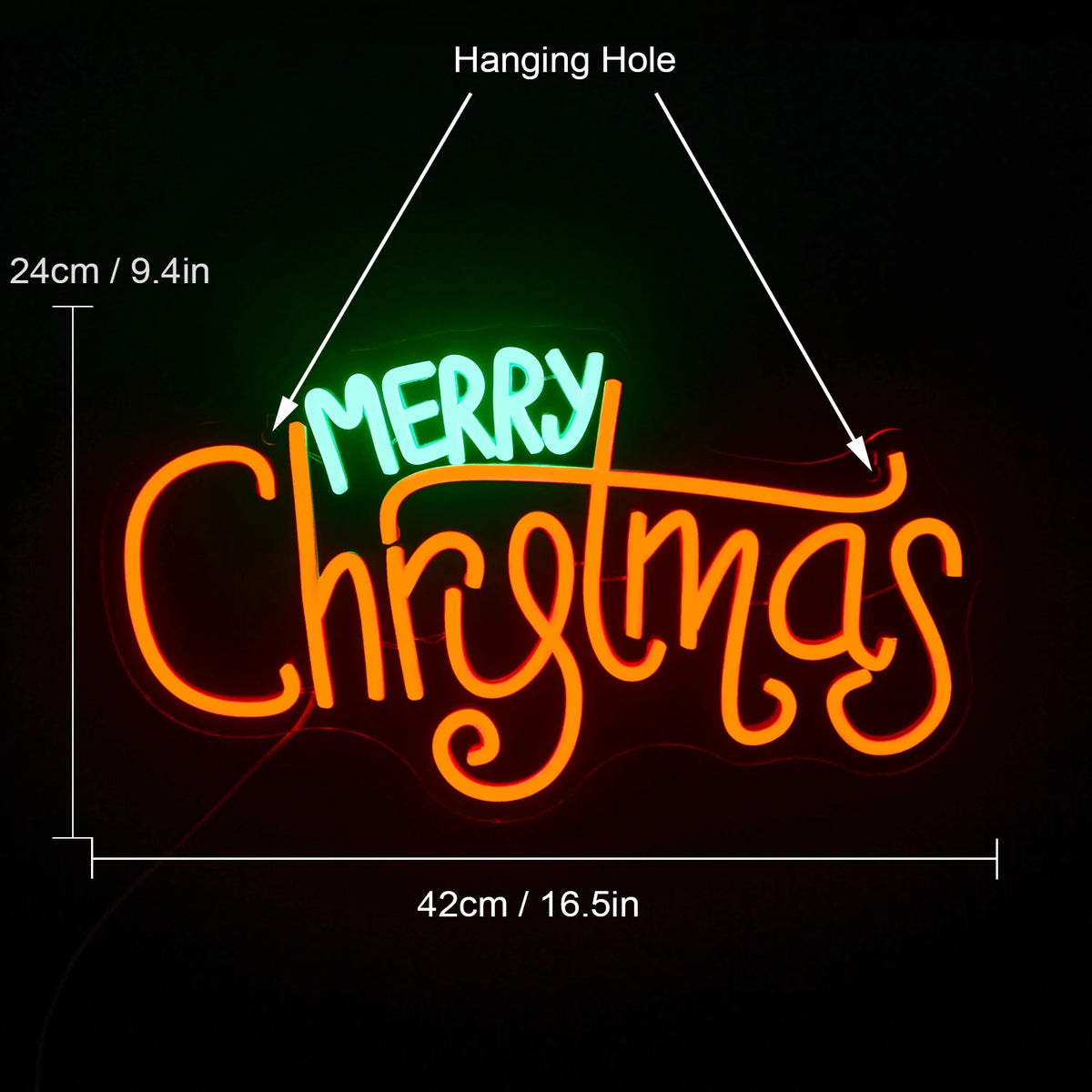 Merry Christmas – letrero de neón LED (5 V USB)