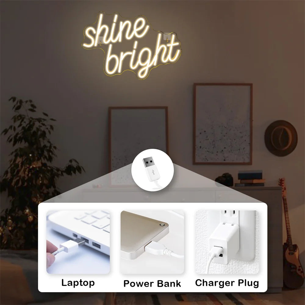 Shine Bright – néon LED (5 V USB)