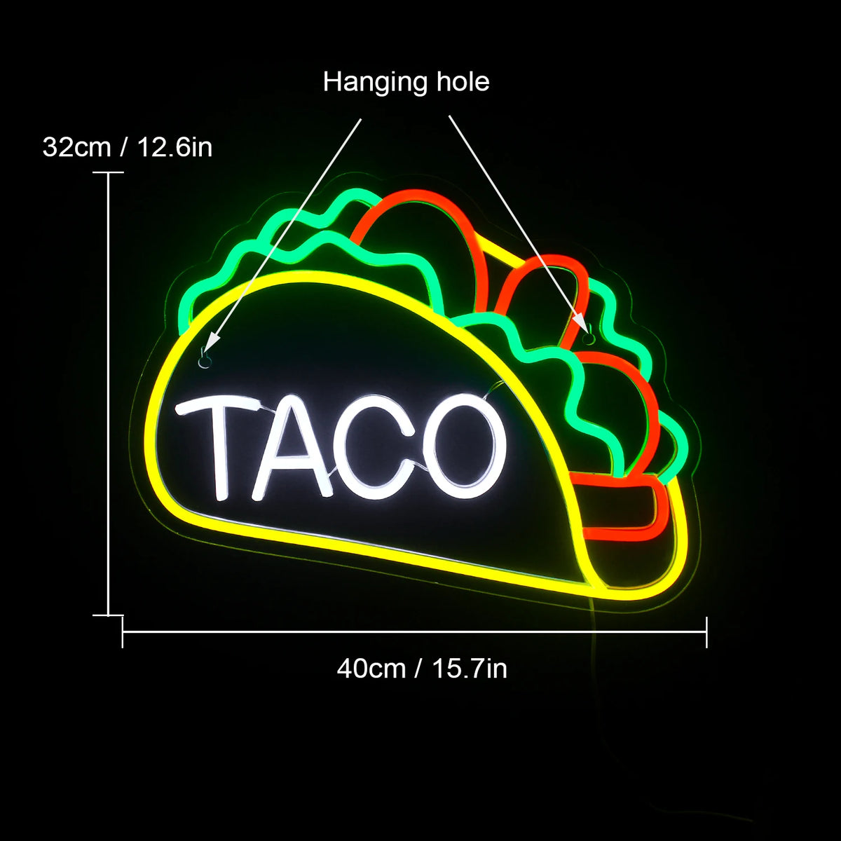 TACO – Taco – LED-neonreclame (5 V USB)