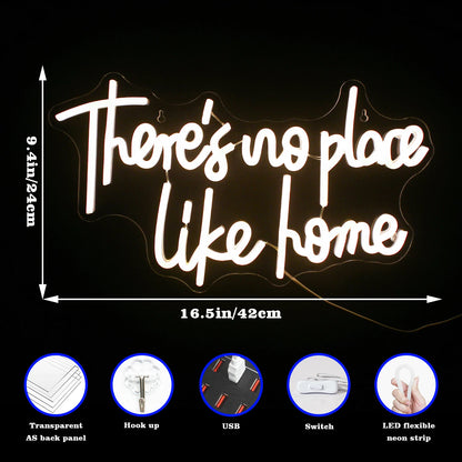 There's No Place Like Home 5V Mini USB LED Neon Sign - Budget Friendly