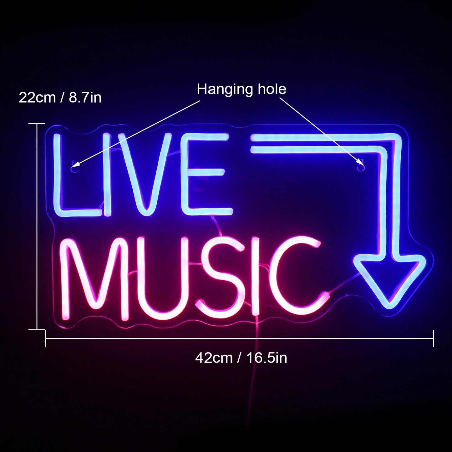 Live Music 5V Mini USB LED Neon Sign - Budget Friendly