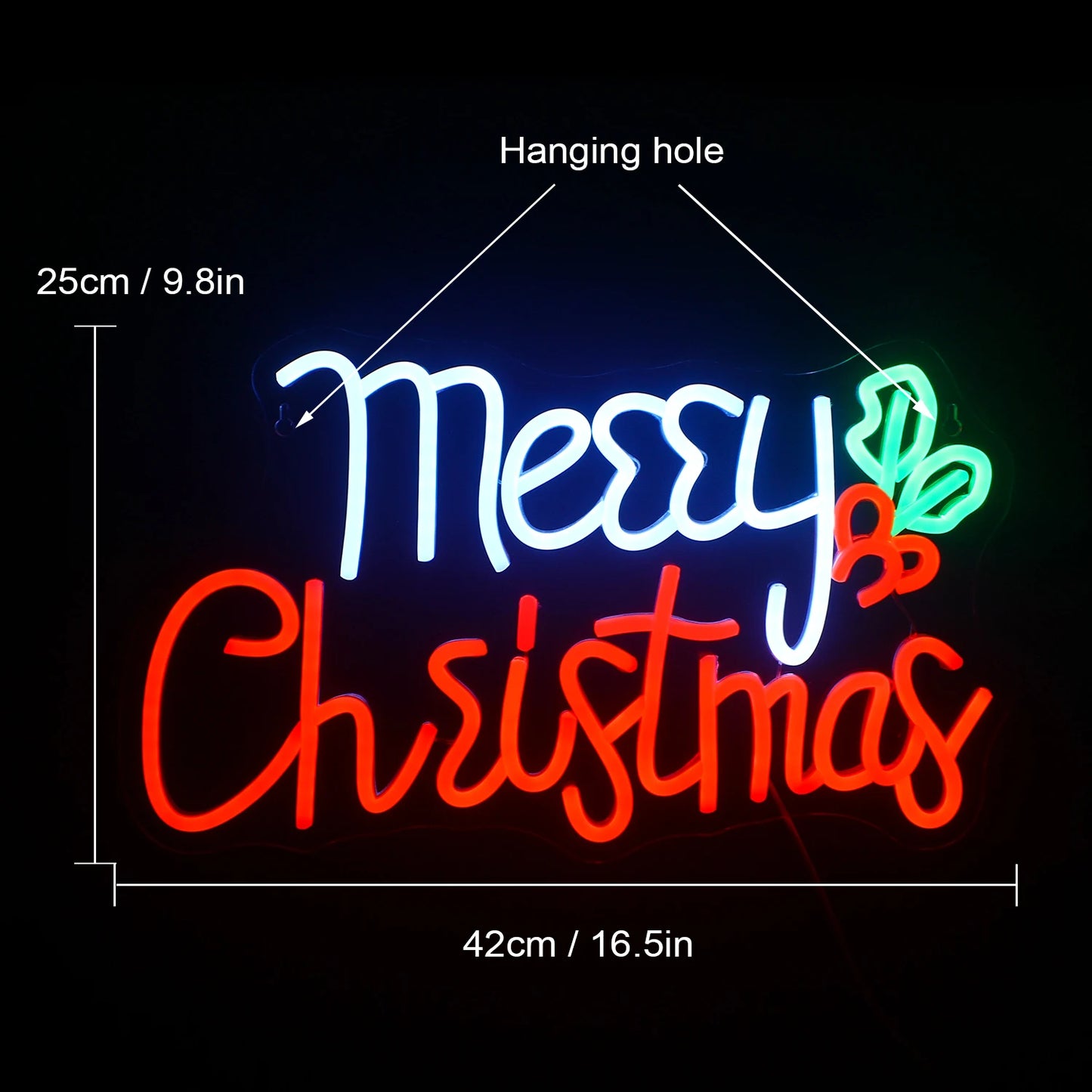 Merry Christmas 5V Mini USB LED Neon Sign - Budget Friendly