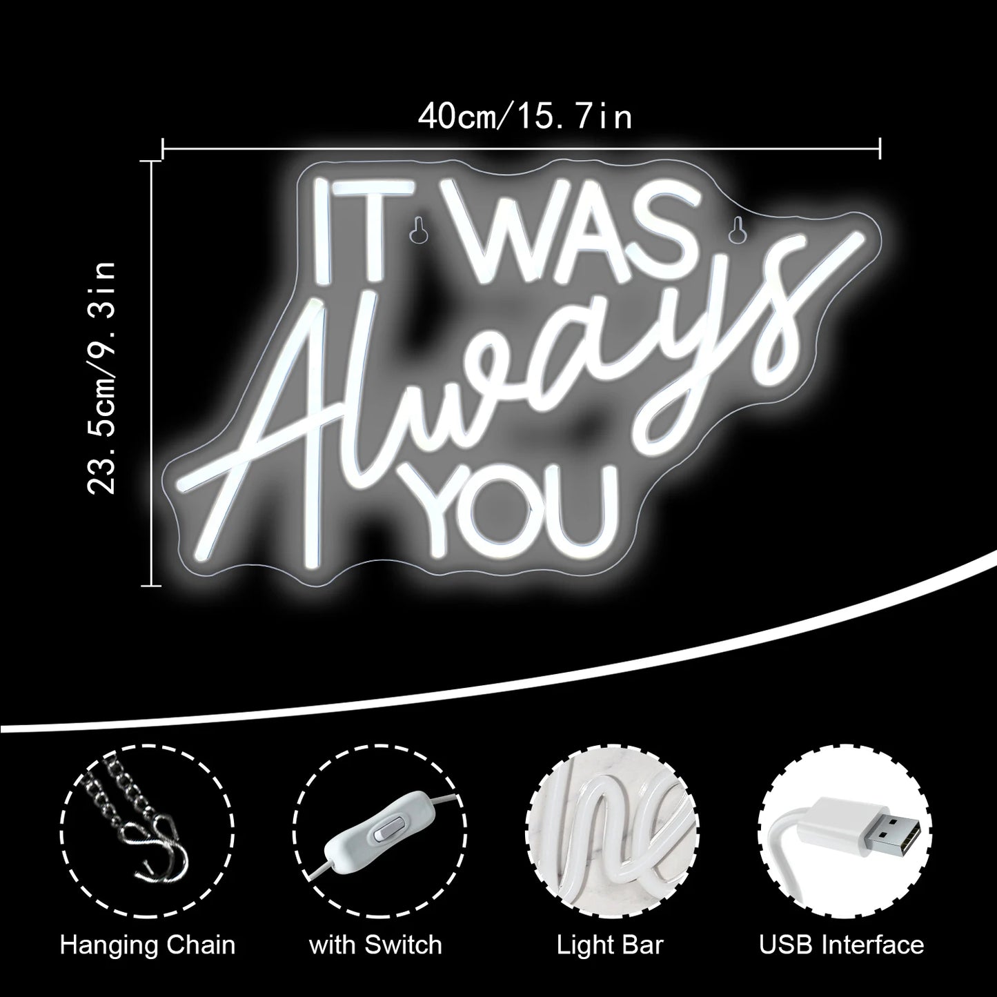 It Was Always You 5V Mini USB LED Neon Sign - Budget Friendly