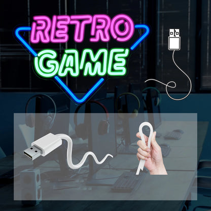 Retro Game 5V Mini USB LED Neon Sign - Budget Friendly