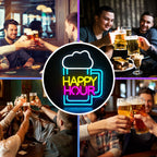 HAPPY HOUR – Vrček piva – LED neonska reklama (5 V USB)