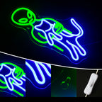 Green Alien 5V USB LED Neon Sign - Budget Friendly
