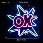OK – Комиксов взрив – LED неонова табела (5 V USB)