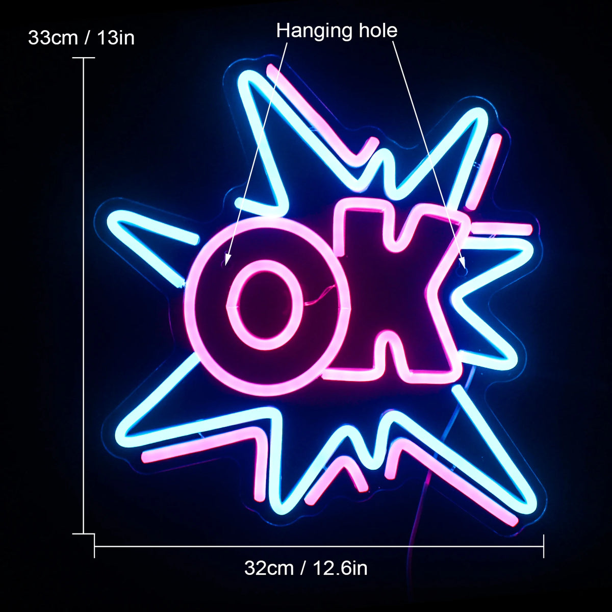 OK – Комиксов взрив – LED неонова табела (5 V USB)